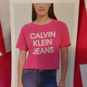 Calvin  Klein Pink Crop Top Size L.